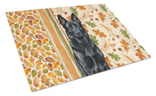 Load image into Gallery viewer, Black German Shepherd Heirloom Fall Glass Cutting Board
