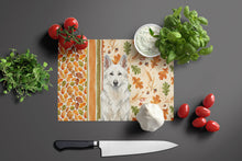 Load image into Gallery viewer, White German Shepherd Heirloom Fall Glass Cutting Board
