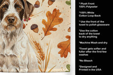 Load image into Gallery viewer, Liver and White German Wirehaired Pointer Heirloom Fall Kitchen Towel
