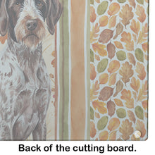 Load image into Gallery viewer, Roan German Wirehaired Pointer Heirloom Fall Glass Cutting Board