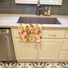 Load image into Gallery viewer, Golden Retriever Heirloom Fall Kitchen Towel