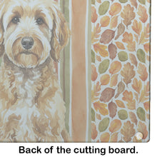 Load image into Gallery viewer, Goldendoodle Heirloom Fall Glass Cutting Board