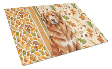 Load image into Gallery viewer, Reddish Brown Great Pyrenees Heirloom Fall Glass Cutting Board
