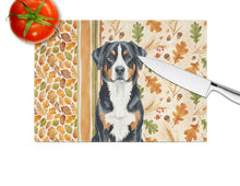 Load image into Gallery viewer, Greater Swiss Mountain Dog Heirloom Fall Glass Cutting Board