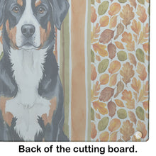 Load image into Gallery viewer, Greater Swiss Mountain Dog Heirloom Fall Glass Cutting Board