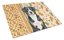 Load image into Gallery viewer, Greater Swiss Mountain Dog Heirloom Fall Glass Cutting Board