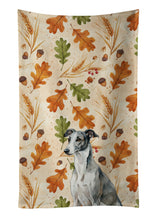 Load image into Gallery viewer, Black and White Greyhound Heirloom Fall Kitchen Towel