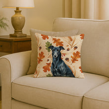 Load image into Gallery viewer, Black Greyhound Heirloom Fall Throw Pillow