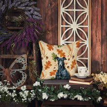 Load image into Gallery viewer, Black Greyhound Heirloom Fall Throw Pillow