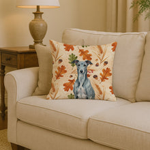 Load image into Gallery viewer, Blue Brindle Greyhound Heirloom Fall Throw Pillow