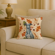 Load image into Gallery viewer, Blue Brindle Greyhound Heirloom Fall Throw Pillow