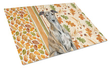 Load image into Gallery viewer, Brindle Greyhound Heirloom Fall Glass Cutting Board