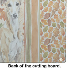 Load image into Gallery viewer, Fawn Greyhound Heirloom Fall Glass Cutting Board