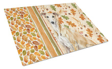 Load image into Gallery viewer, Fawn Greyhound Heirloom Fall Glass Cutting Board
