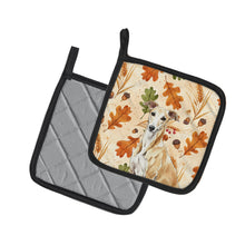 Load image into Gallery viewer, Fawn Greyhound Heirloom Fall Pair of Pot Holders