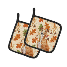 Load image into Gallery viewer, Red Greyhound Heirloom Fall Pair of Pot Holders