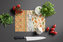 Load image into Gallery viewer, White Greyhound Heirloom Fall Glass Cutting Board