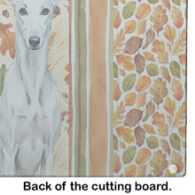 Load image into Gallery viewer, White Greyhound Heirloom Fall Glass Cutting Board