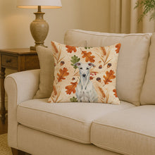 Load image into Gallery viewer, White Greyhound Heirloom Fall Throw Pillow