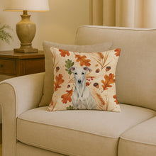 Load image into Gallery viewer, White Greyhound Heirloom Fall Throw Pillow