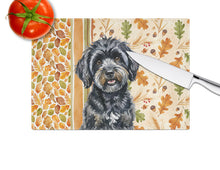Load image into Gallery viewer, Black Havanese Heirloom Fall Glass Cutting Board