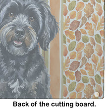 Load image into Gallery viewer, Black Havanese Heirloom Fall Glass Cutting Board