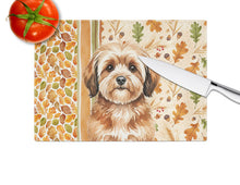 Load image into Gallery viewer, Sable Havanese Heirloom Fall Glass Cutting Board
