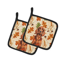 Load image into Gallery viewer, Irish Setter Heirloom Fall Pair of Pot Holders