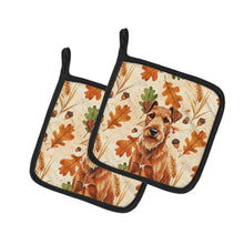 Load image into Gallery viewer, Irish Terrier Heirloom Fall Pair of Pot Holders