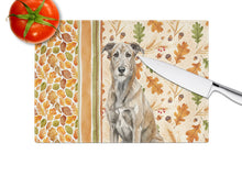 Load image into Gallery viewer, Brindle Irish Wolfhound Heirloom Fall Glass Cutting Board