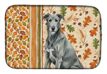 Load image into Gallery viewer, Gray Irish Wolfhound Heirloom Fall Dish Drying Mat
