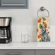 Load image into Gallery viewer, Gray Irish Wolfhound Heirloom Fall Kitchen Towel