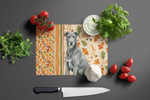 Load image into Gallery viewer, Gray Irish Wolfhound Heirloom Fall Glass Cutting Board