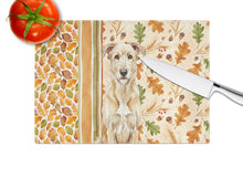 Load image into Gallery viewer, Wheaten Irish Wolfhound Heirloom Fall Glass Cutting Board