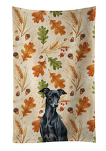 Load image into Gallery viewer, Black Italian Greyhound Heirloom Fall Kitchen Towel