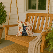 Load image into Gallery viewer, Black Italian Greyhound Heirloom Fall Throw Pillow