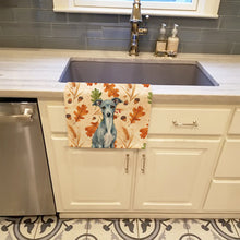 Load image into Gallery viewer, Blue Italian Greyhound Heirloom Fall Kitchen Towel