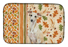 Load image into Gallery viewer, Cream Italian Greyhound Heirloom Fall Dish Drying Mat