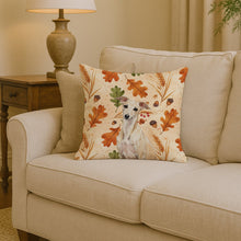 Load image into Gallery viewer, Cream Italian Greyhound Heirloom Fall Throw Pillow