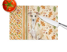 Load image into Gallery viewer, Fawn Italian Greyhound Heirloom Fall Glass Cutting Board