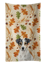 Load image into Gallery viewer, White and Black Jack Russell Terrier Heirloom Fall Kitchen Towel