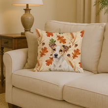 Load image into Gallery viewer, White and Tan Jack Russell Terrier Heirloom Fall Throw Pillow