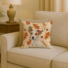 Load image into Gallery viewer, White and Tan Jack Russell Terrier Heirloom Fall Throw Pillow