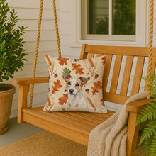 Load image into Gallery viewer, White and Tan Jack Russell Terrier Heirloom Fall Throw Pillow