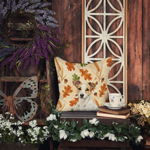 Load image into Gallery viewer, White and Tan Jack Russell Terrier Heirloom Fall Throw Pillow