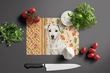 Load image into Gallery viewer, White Jack Russell Terrier Heirloom Fall Glass Cutting Board