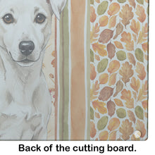 Load image into Gallery viewer, White Jack Russell Terrier Heirloom Fall Glass Cutting Board