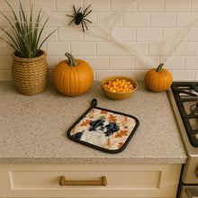 Load image into Gallery viewer, Black and White Japanese Chin Heirloom Fall Pair of Pot Holders