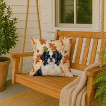 Load image into Gallery viewer, Black and White Japanese Chin Heirloom Fall Throw Pillow