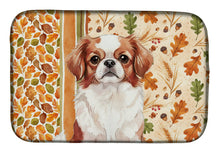 Load image into Gallery viewer, Red and White Japanese Chin Heirloom Fall Dish Drying Mat